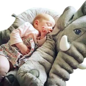Futaba Soft Appease Elephant Baby Pillow (Grey) -60Cm