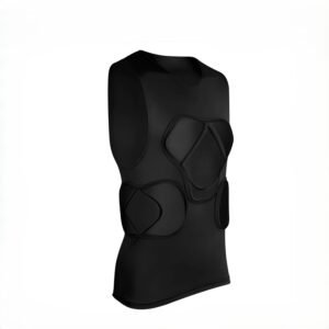 Futaba Men's Soccer Football Goal Keeper Goalie Chest Padded Protection Compression Sleeveless Top - Black - S