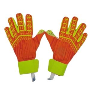 Futaba 4MM Thickened Latex Soccer Goalkeeper Goalie Gloves - Orange and Yellow - Size 8