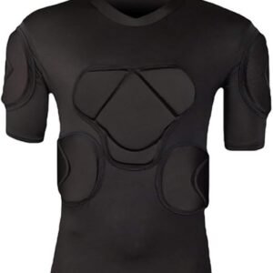 Futaba Men's Soccer Football Goal Keeper Goalie Chest Padded Protection Compression Top - Black - S