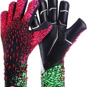 Futaba Professional Goalkeeping Gloves with Strong Grip & Excellent Protection, Non Slip Wear-Resistant Goalie Gloves - Pink and Green - Size 7