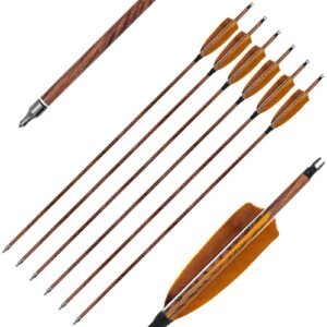 Futaba 31 inch Wood Grain Carbon Archery Arrows for Target Practice (6 pcs) - Spine 340