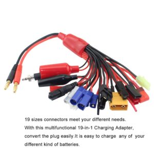 Futaba RC Convert Cable 19 in 1 Charger Splitter Lipo Battery Adapter Octopus for JST/FUTABAS/T-Plug/XT90/EC3/EC5/TAMIYAS