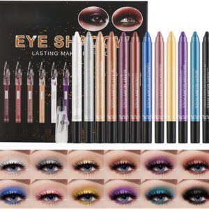 Futaba Waterproof Long Lasting Glitter Eyeshadow Pencil -12pcs