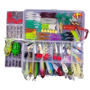 Futaba Fishing Lures Kit Freshwater Saltwater Worms Crankbait Tackle 240pcs