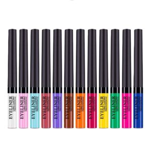 Futaba Matte Waterproof Rainbow Liquid Neon Eyeliner Set -12pcs